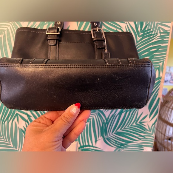 Vintage coach Hampton shoulder tote bag black leather 90’s Y2K - Picture 4 of 16